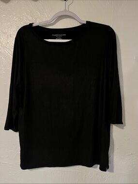 Majestic Filatures Black 3/4 sleeve Women's Tee